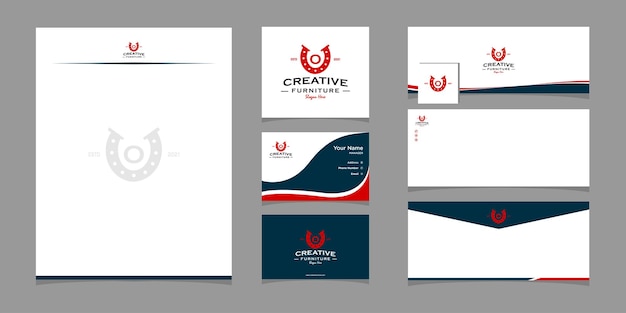 Horse iron paws logo design with business card template