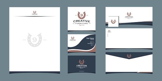 Horse iron paws logo design with business card template