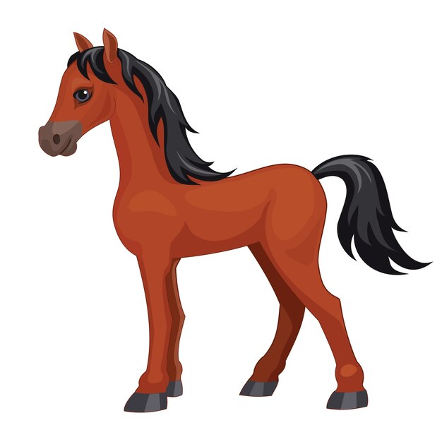 Vector horse isolated on white background.  illustration.