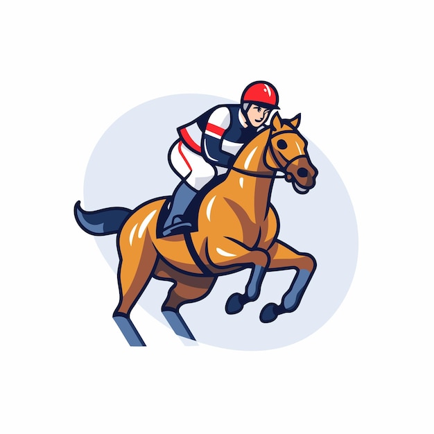 Horse jockey vector icon Equestrian sport design element