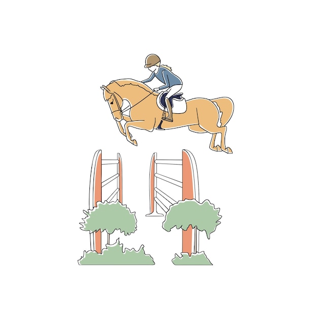 Horse jumping the obstacle during a competition