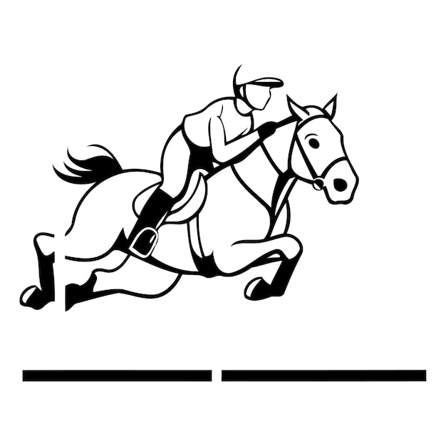 Vector horse jumping vector icon equestrian sport equestrian competition