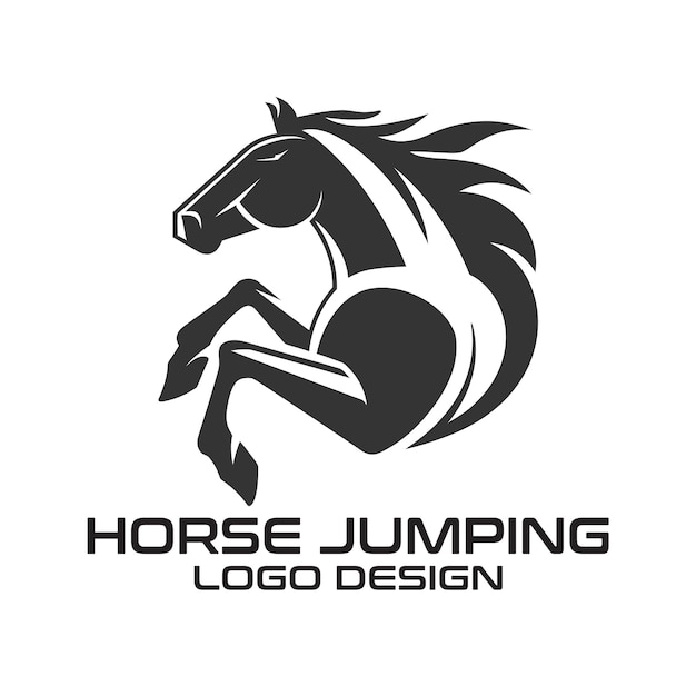 Vector horse jumping vector logo design