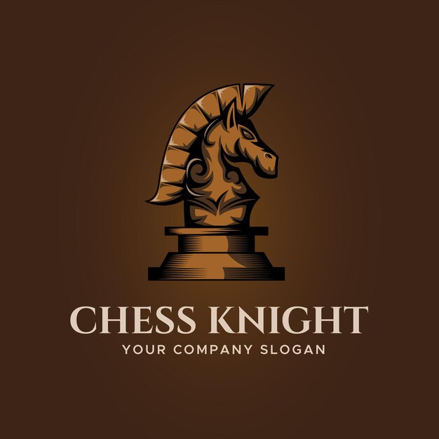 Horse knight chess logo design