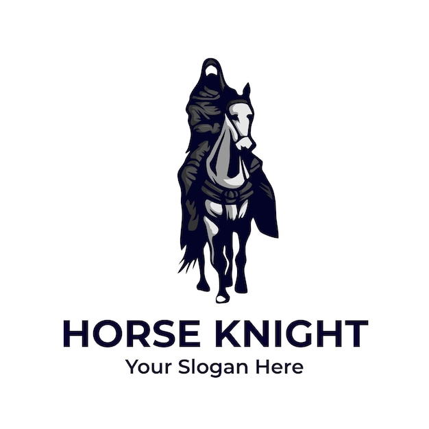 Vector horse knight mascot logo vector template