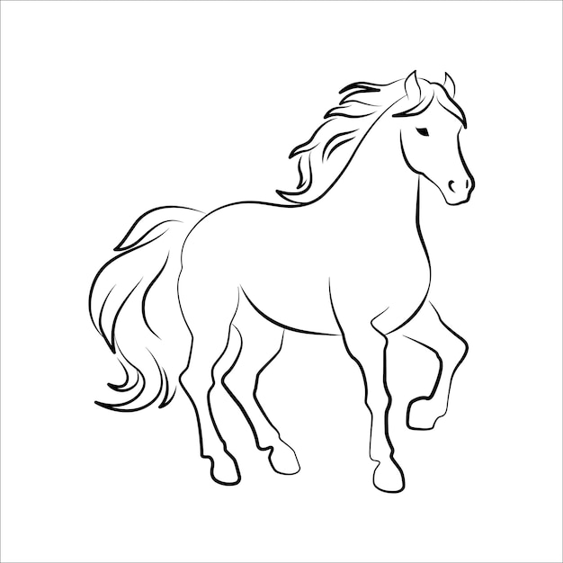 horse line art logo icon design simple modern minimalist animal logo icon illustration vector