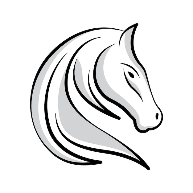 Vettore disegno dell'icona del logo della linea del cavallo vettore di illustrazione dell'icona del logo dell'animale minimalista e moderno semplice