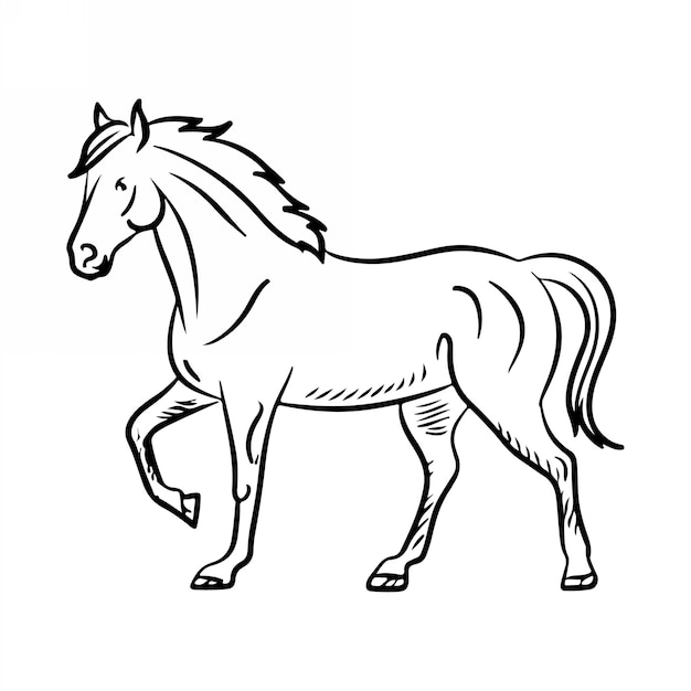 horse line art vector illustration black color