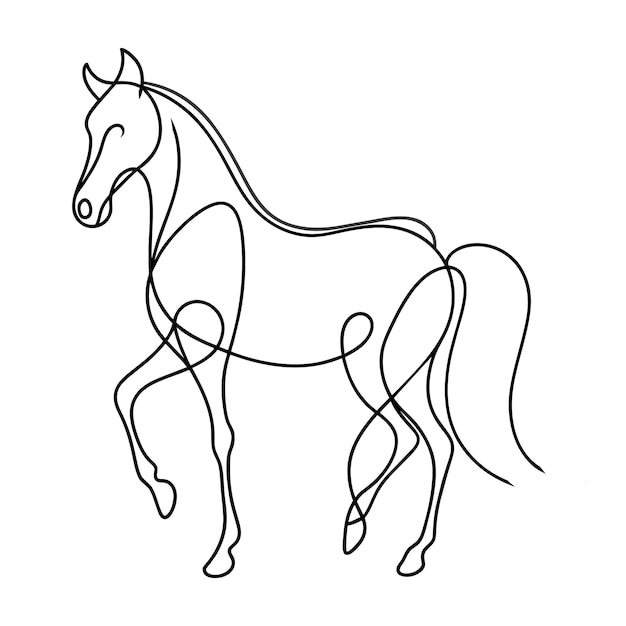 Horse line art vector illustration