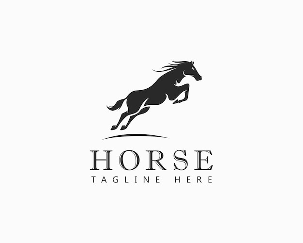 Horse logo black vector animal strong speed design brand