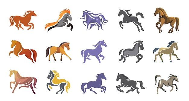 Vector horse logo collection symbol modern designs for business