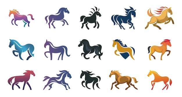 Vector horse logo collection symbol modern designs for business