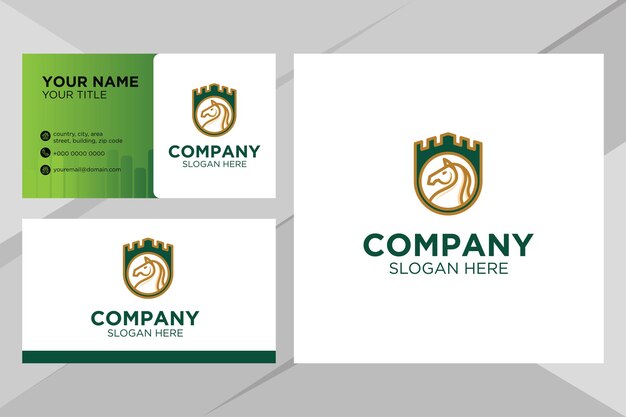 Horse logo for company with business card template