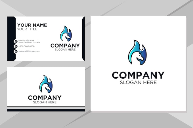 Horse logo for company with business card template