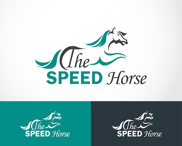 Horse logo creative design concept run speed strong creative