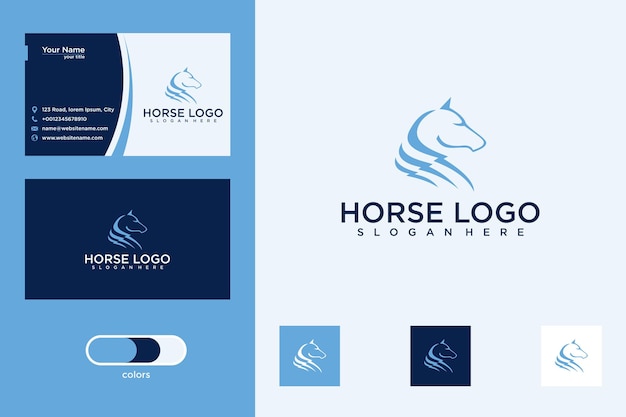 horse logo design and business card