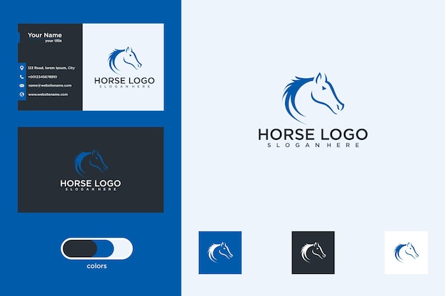 horse logo design and business card