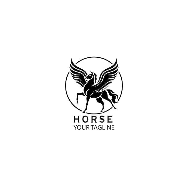 Логотип лошадь элегантный и роскошный логотип логотип концепции логотип вектора