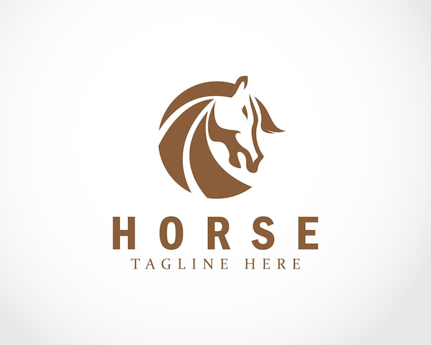 Horse logo design emblem head horse design concept business club champion logo brand