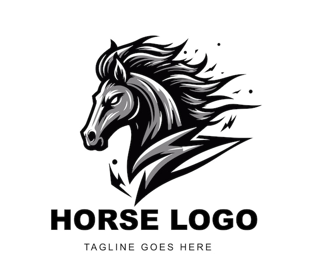Вектор Логотип лошади готов к использованию иллюстрация талисмана premium vector