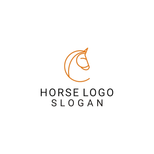 Vettore di disegno dell'icona del logo del cavallo