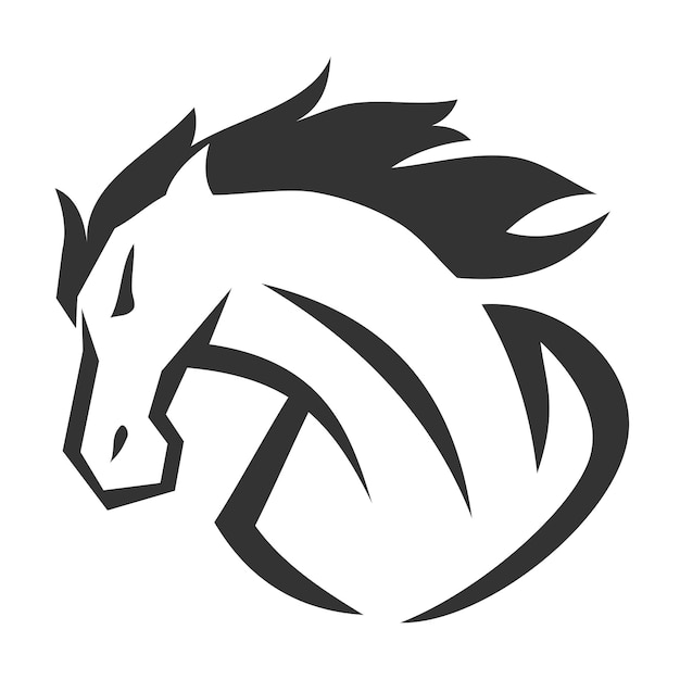 Лошадь Шаблон Логотипа Значок Иллюстрации Фирменного Стиля