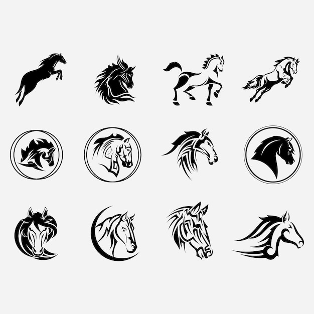 Значок вектора шаблона логотипа лошади