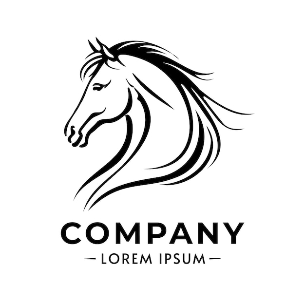 Horse logo vector design sketch