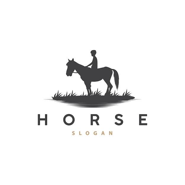 Horse Logo West Country Farm Ranch Cowboy Logo Design Simple Illustration Template