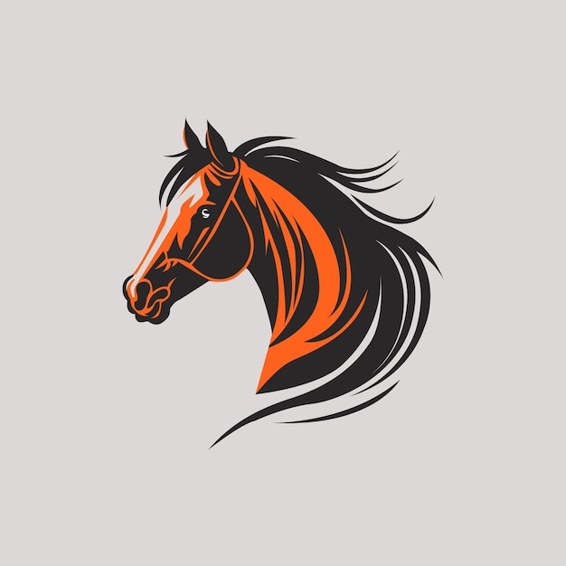 Vector a horse logo with black and red color