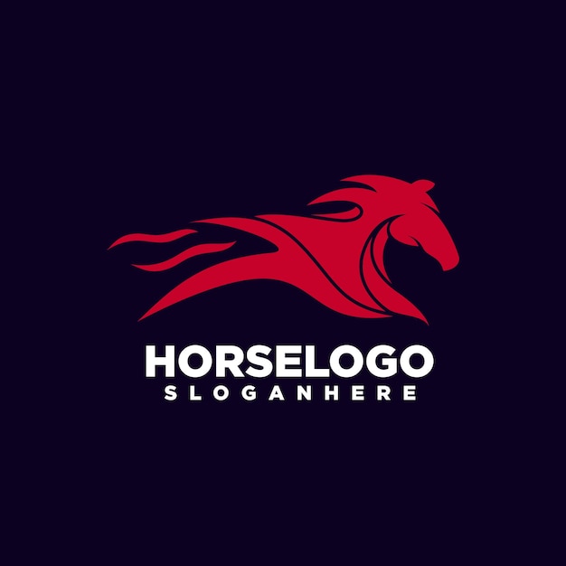 Horse logo with fire design vector