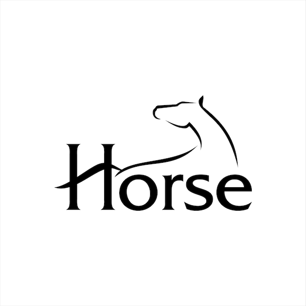 Horse logotype logo design wordmark template