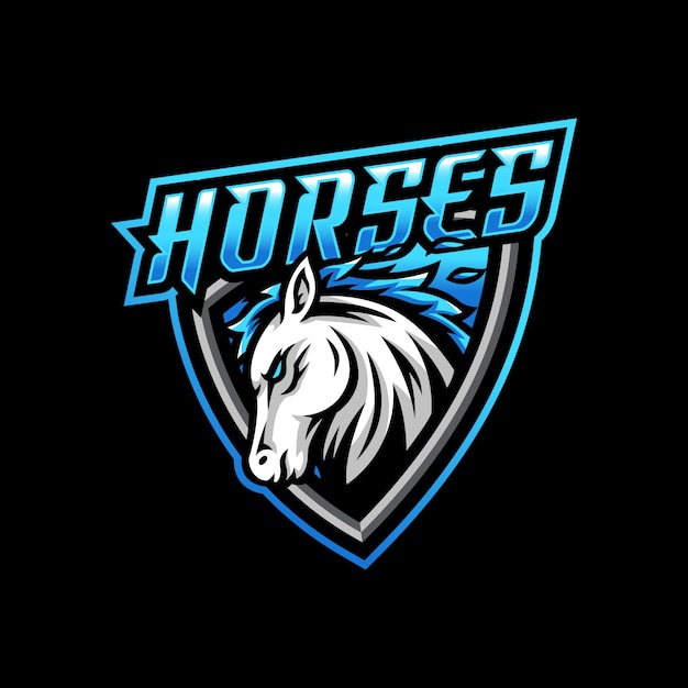 Horse mascot logo esport gaming