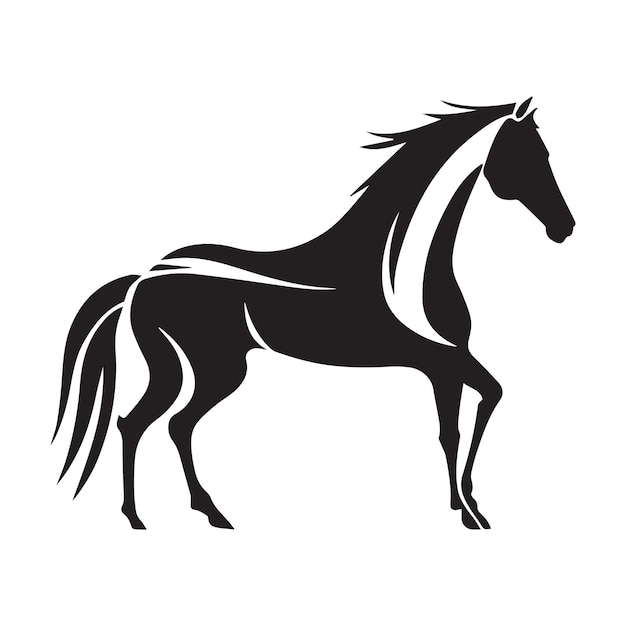 Vector horse minimal vector icon beautiful stallion modern equestrian logo clean simple silhouette