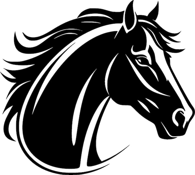 Horse Minimalist and Flat Logo Vector illustration