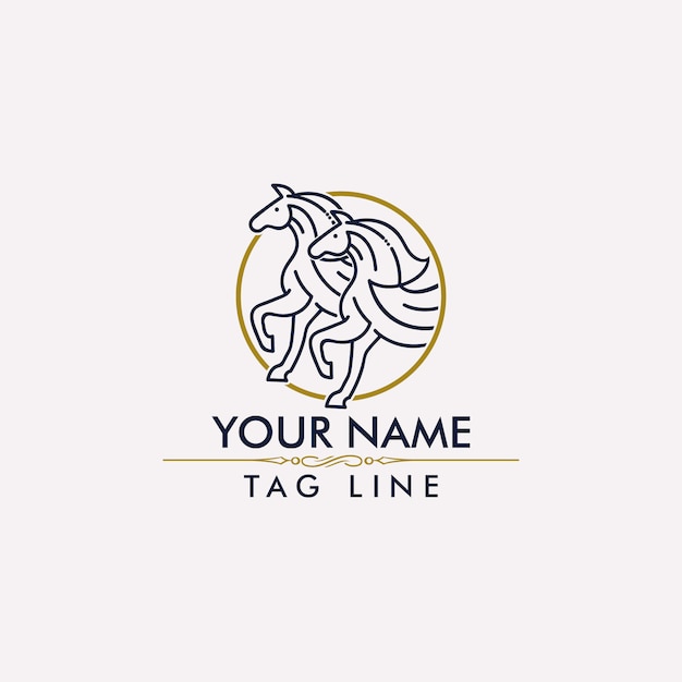 Horse Monoline logo vector