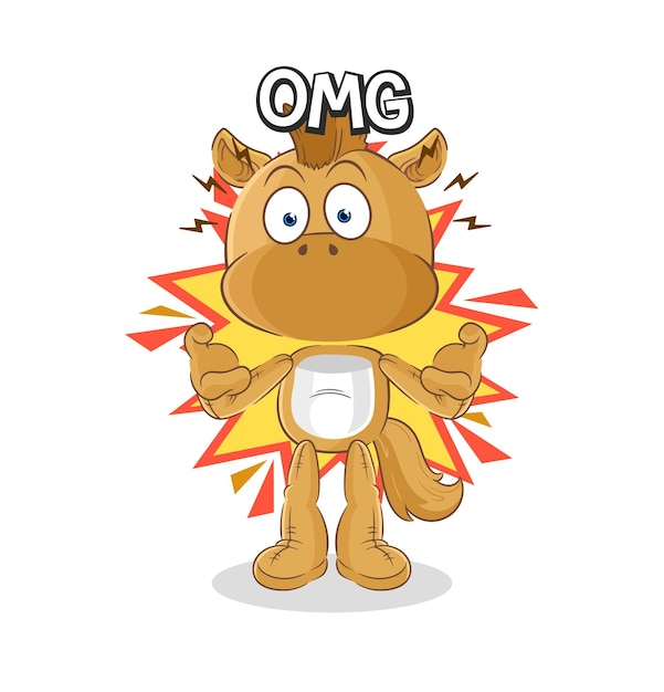 Horse Oh my God vector cartoon character