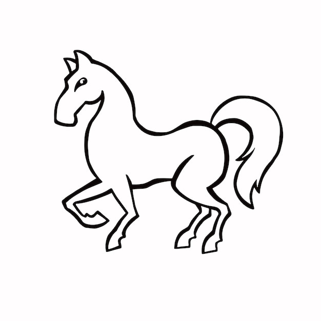 horse outline horse line vector illustration