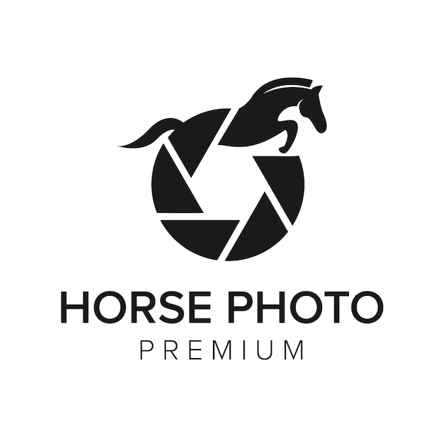 Horse photo logo icon vector template