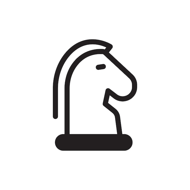 Horse pion icon black