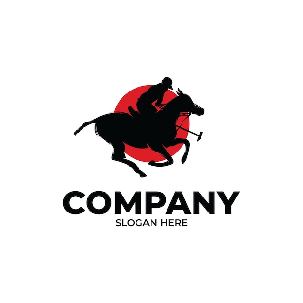 Horse polo player logo design