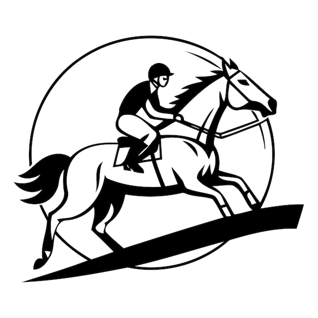 Logo delle corse di cavalli icona dello sport equestre illustrazione vettoriale
