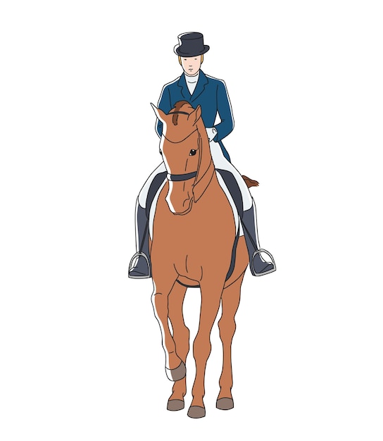 Horse and rider during advanced dressage test