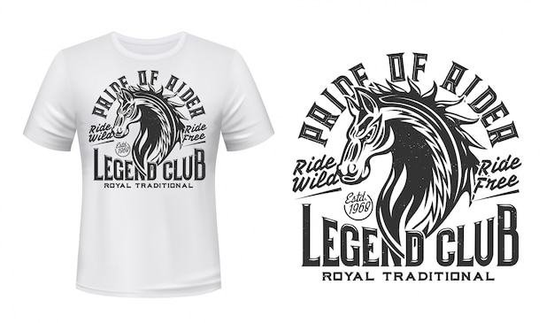 Horse riding club t-shirt vector print template