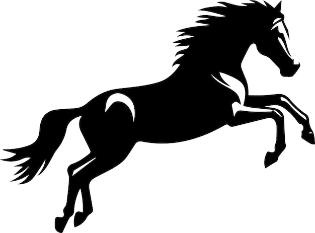 A Horse Running vector silhouette illustration 2