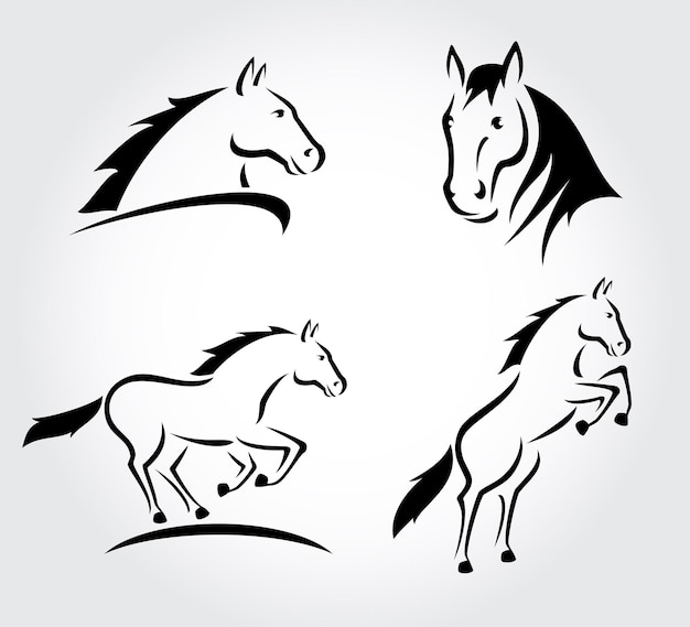 Horse set Vector