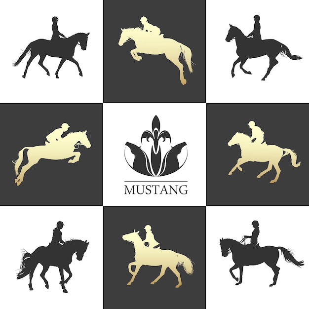 Vector horse set