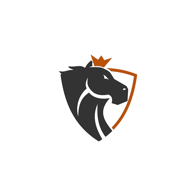 Лошадь щит Корона Иллюстрация Шаблон Значок Эмблема Изолированные