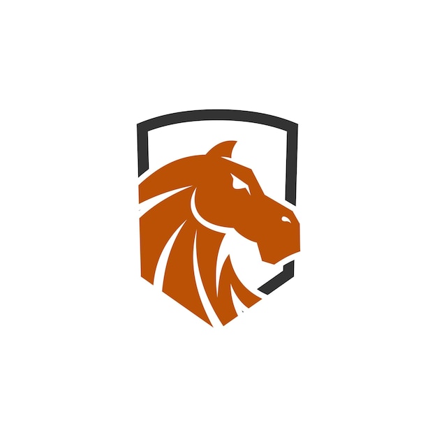 Horse shield Illustration Template Icon emblem Isolated