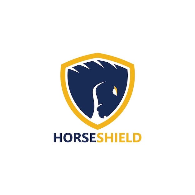 Horse Shield Logo Template Design Vector